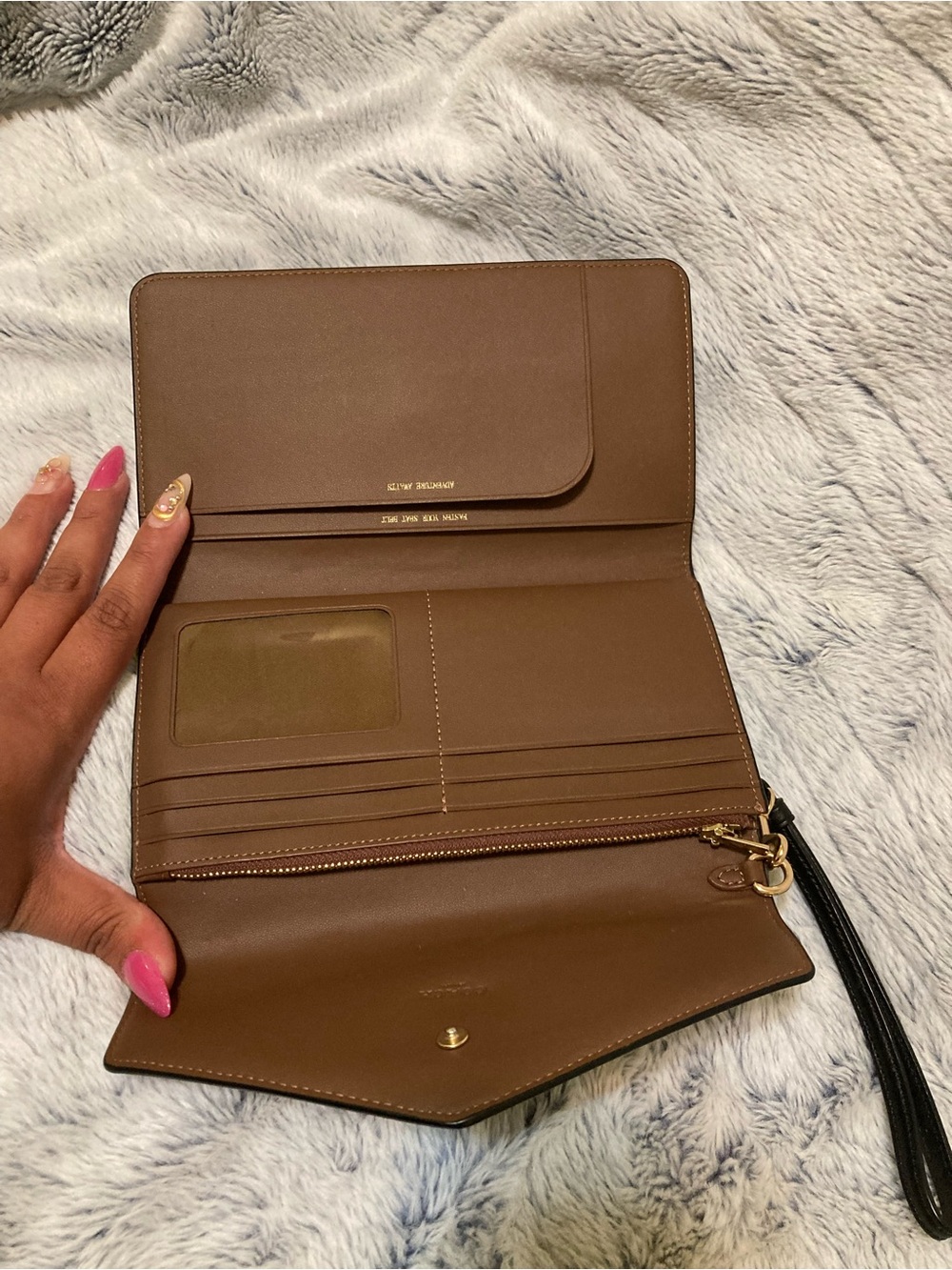 Coach Two-Tone Brown Signature Convertible Wristlet - Picture 4 of 6